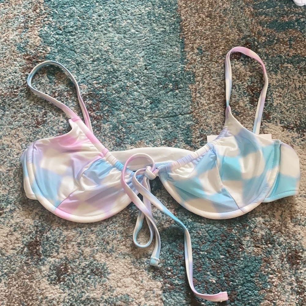 FRANKIES BIKINIS BENJI SATIN TOP L NWT
